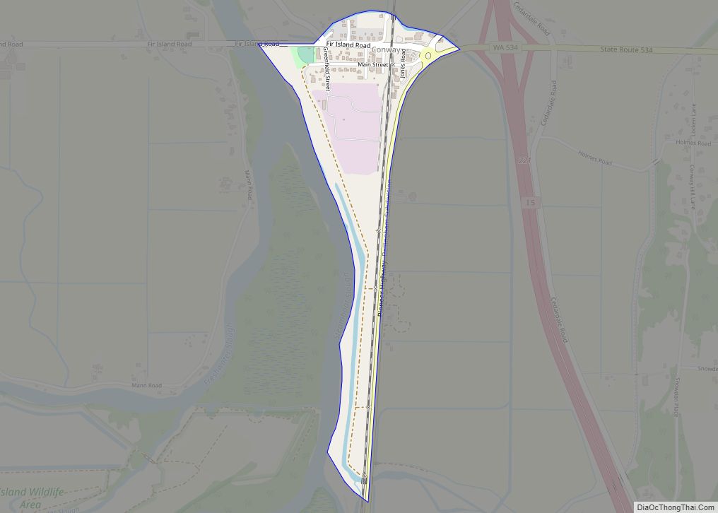Map of Conway CDP, Washington