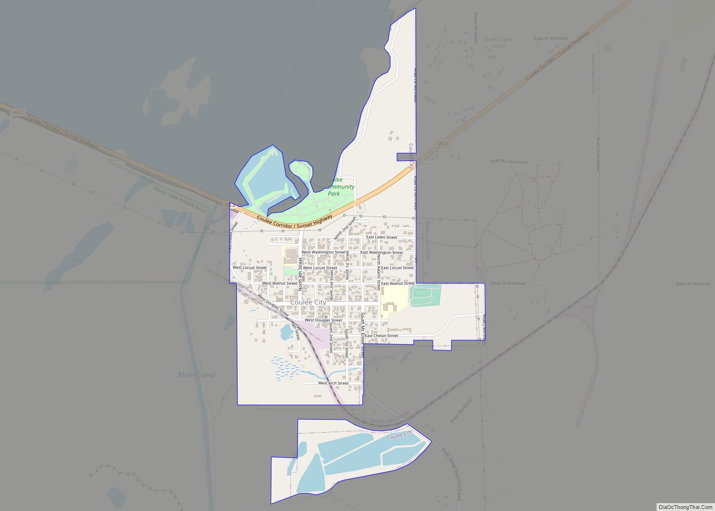 Map of Coulee City town