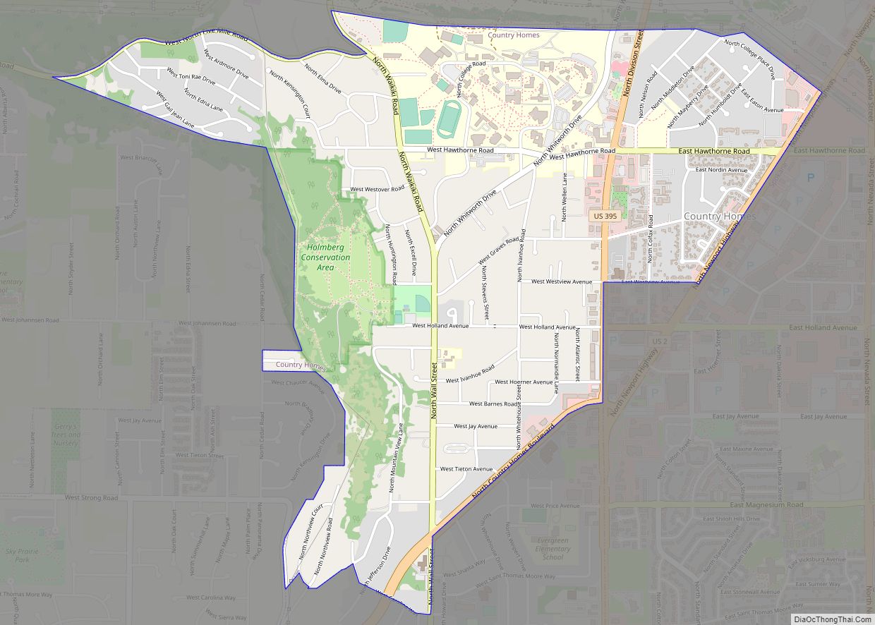 Map of Country Homes CDP