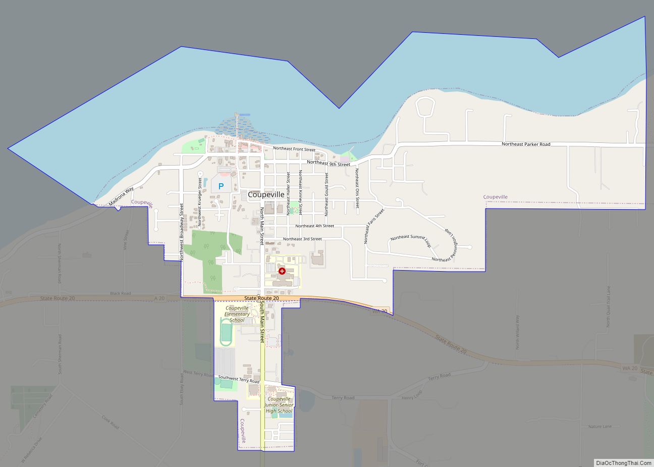 Map of Coupeville town