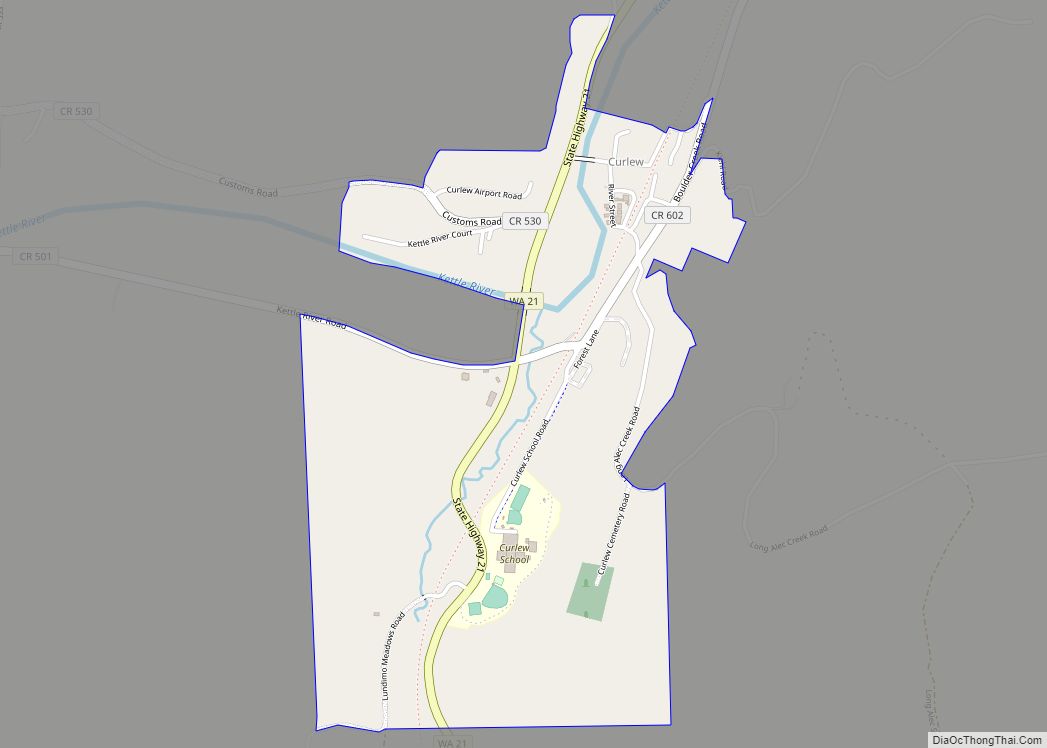 Map of Curlew CDP, Washington