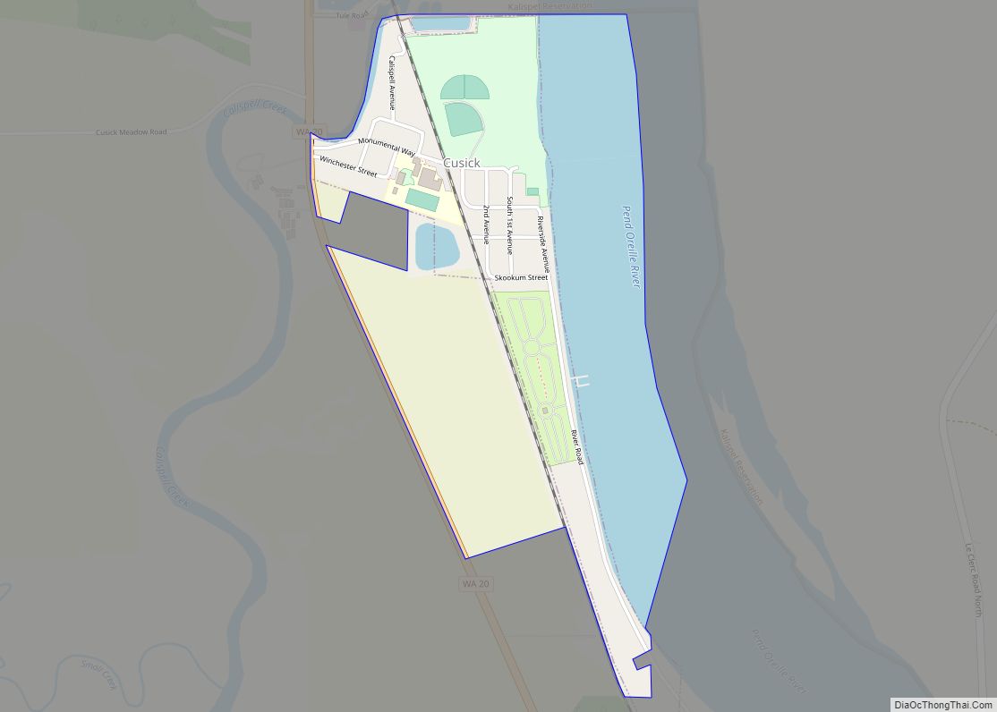 Map of Cusick town