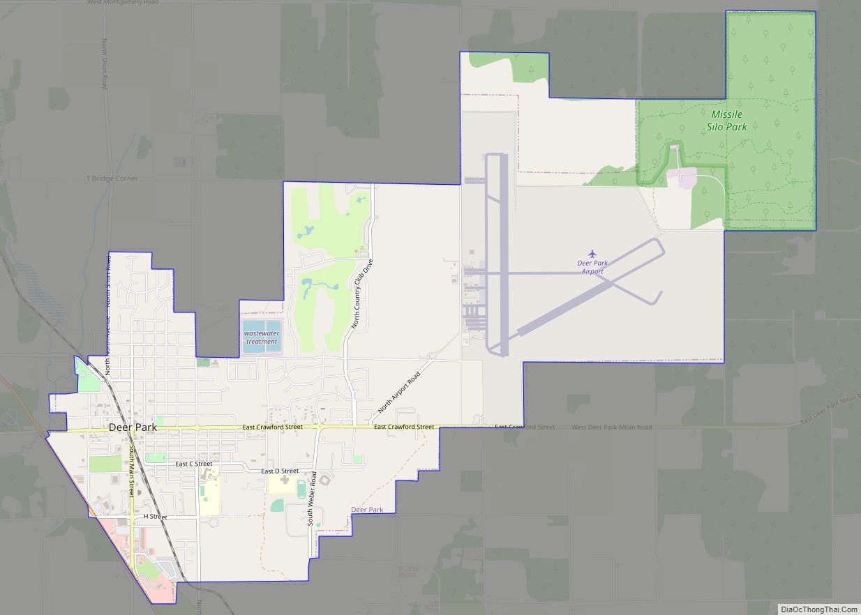 Map of Deer Park city, Washington