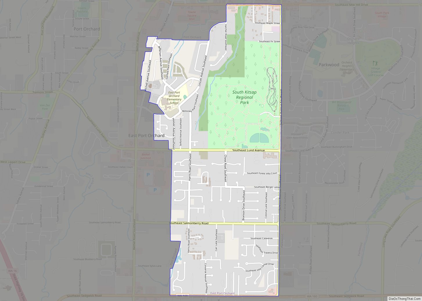 Map of East Port Orchard CDP