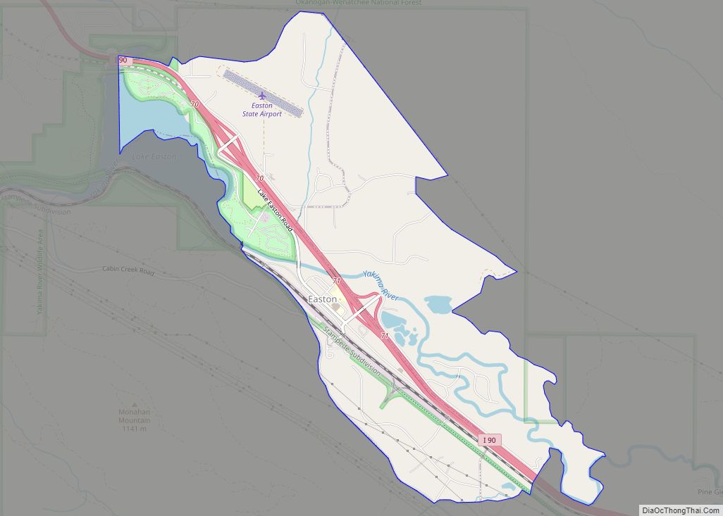 Map of Easton CDP, Washington