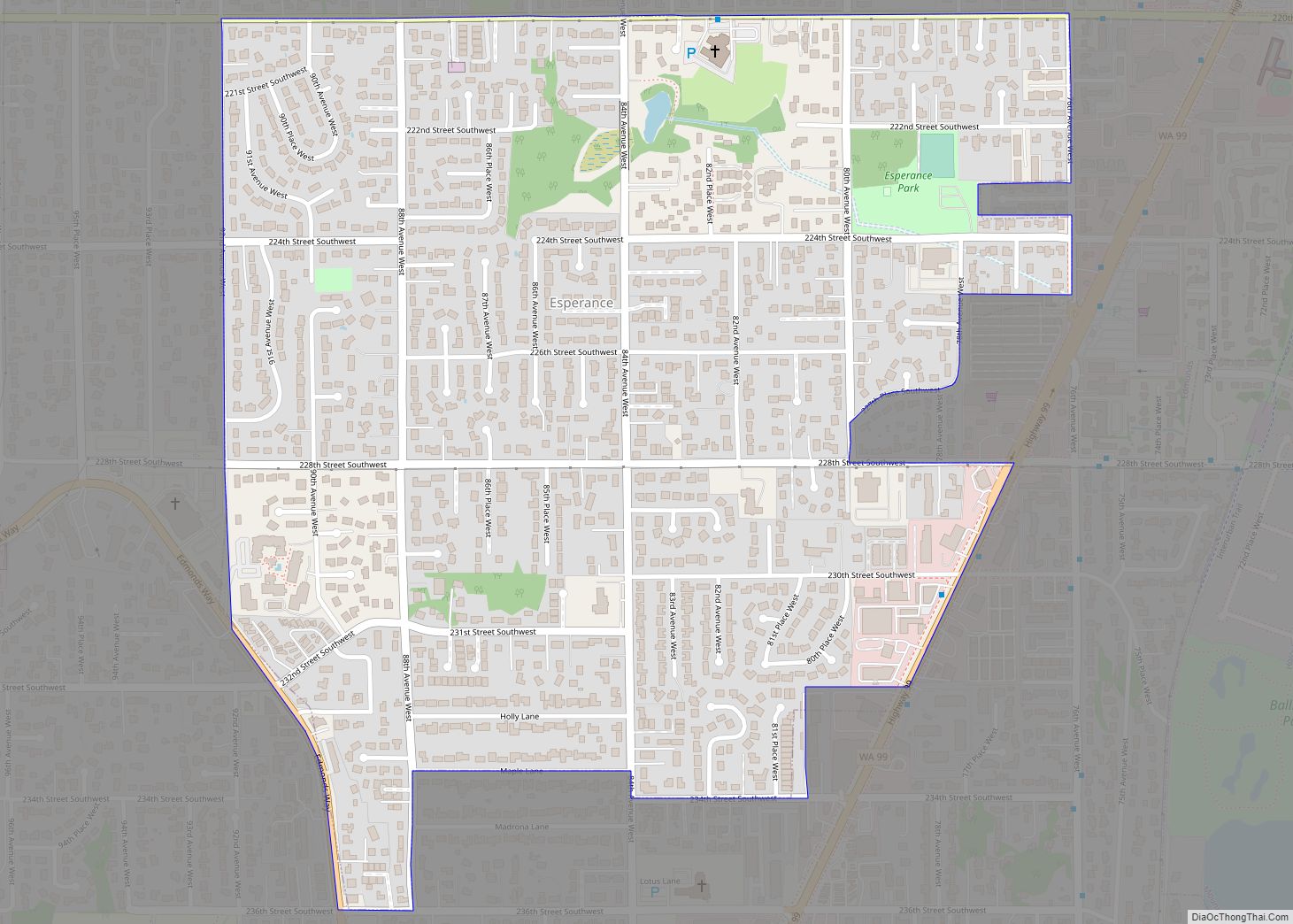 Map of Esperance CDP, Washington