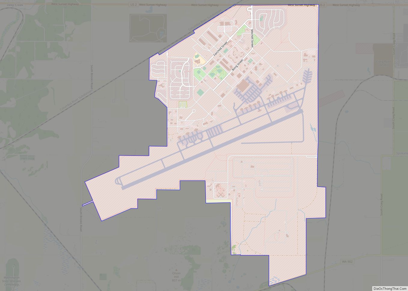 Map of Fairchild AFB CDP