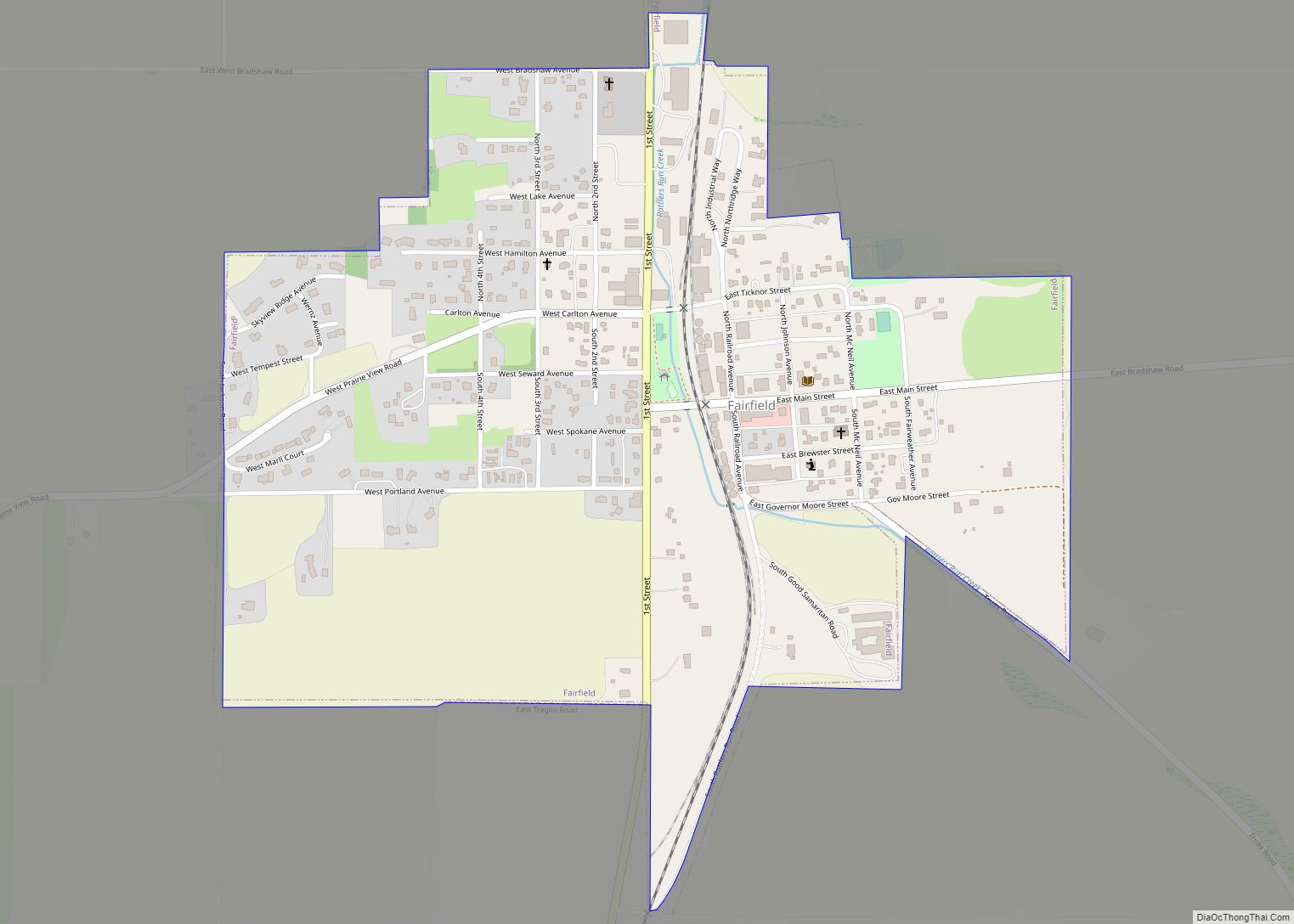 Map of Fairfield town, Washington