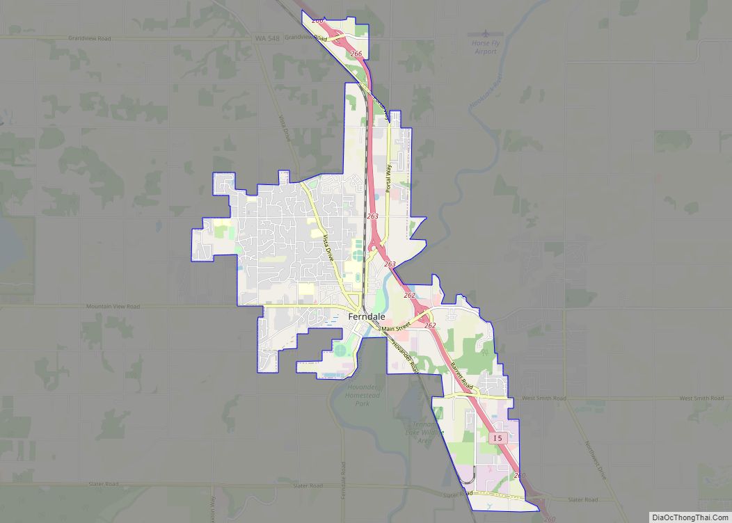 Map of Ferndale city, Washington