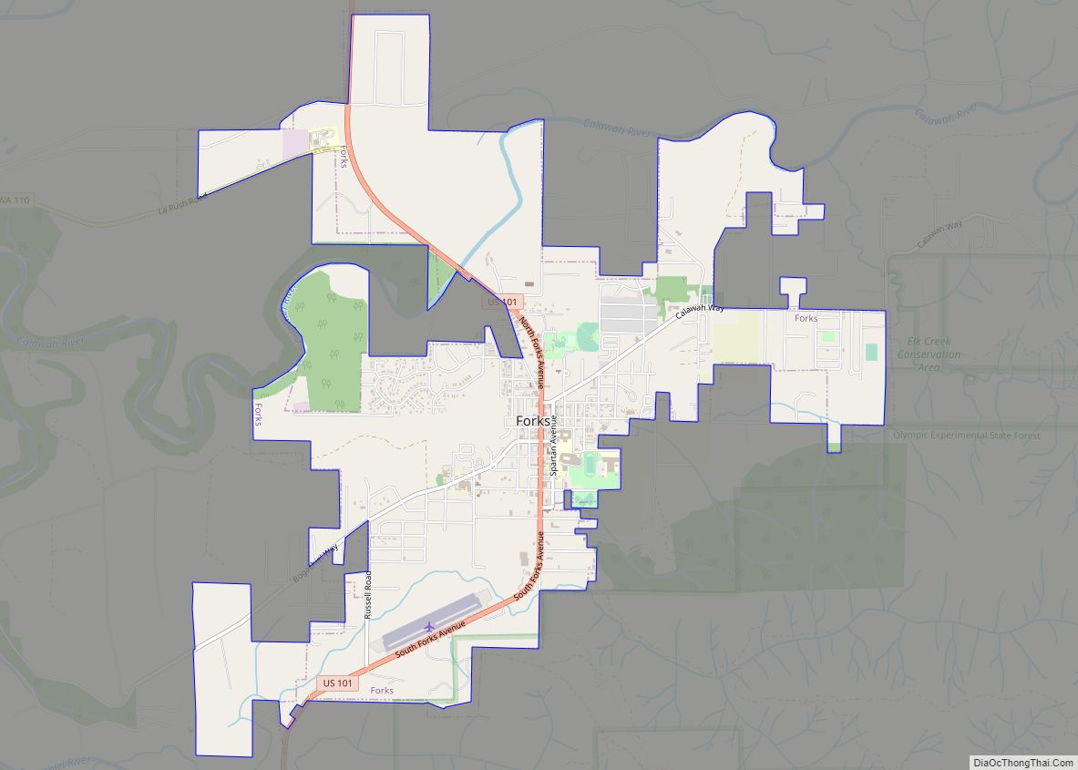 Map of Forks city