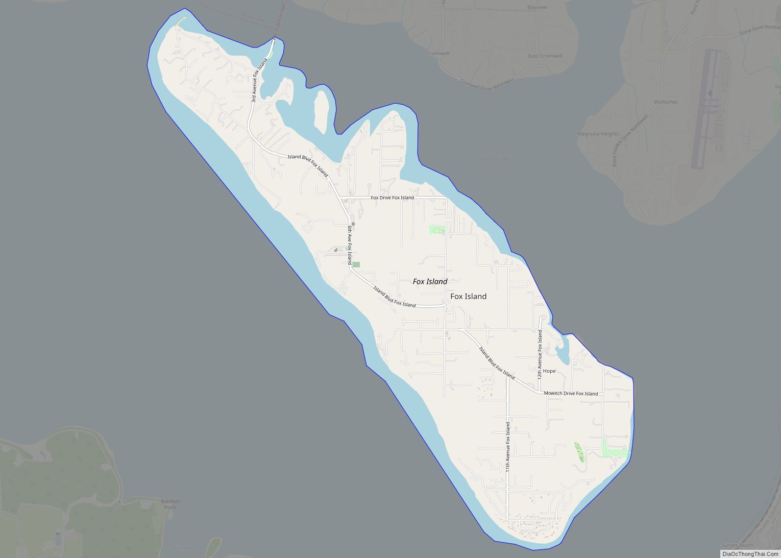 Map of Fox Island CDP