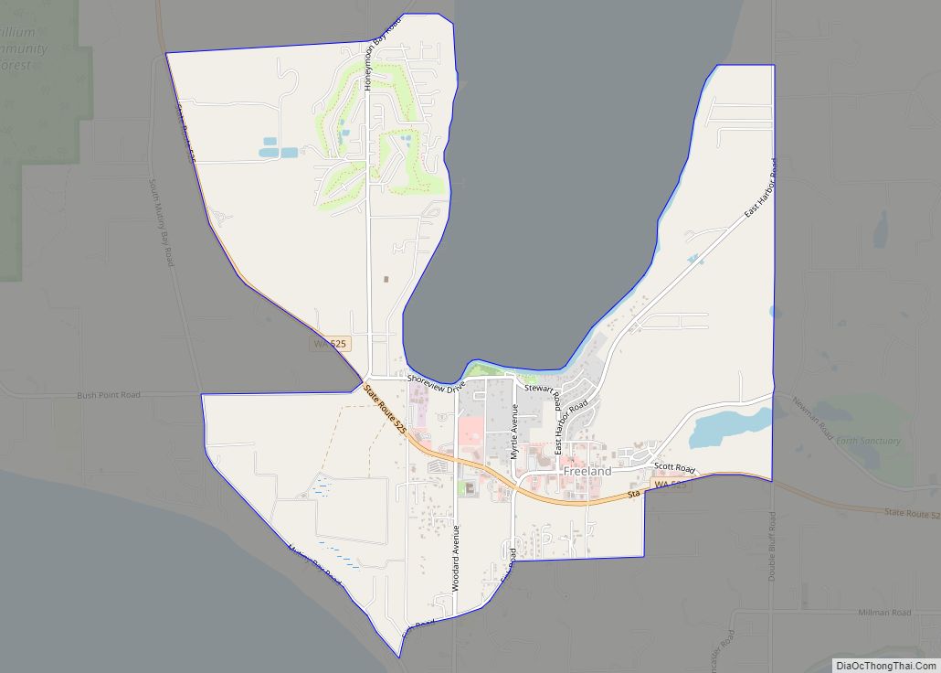Map of Freeland CDP, Washington