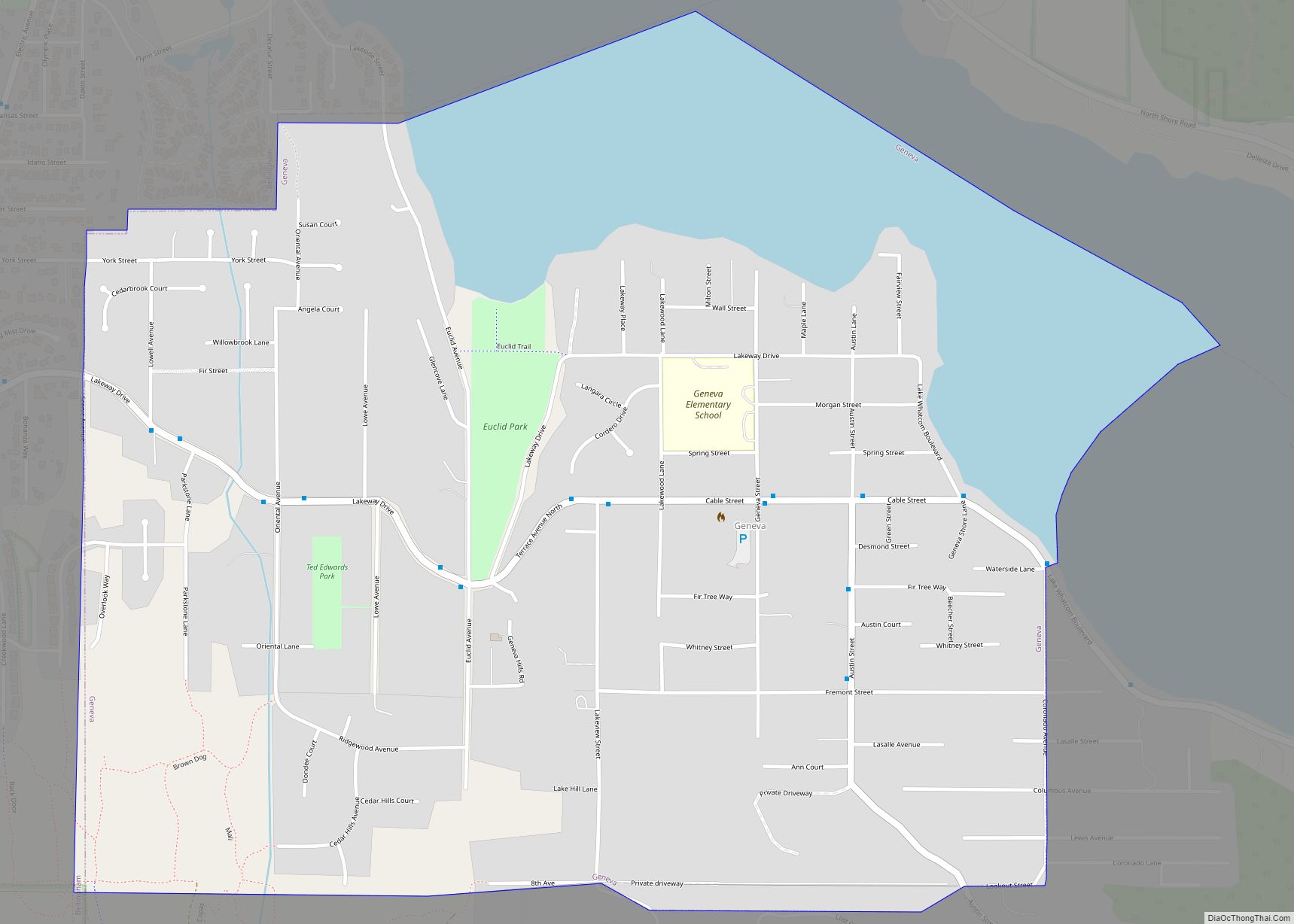 Map of Geneva CDP, Washington