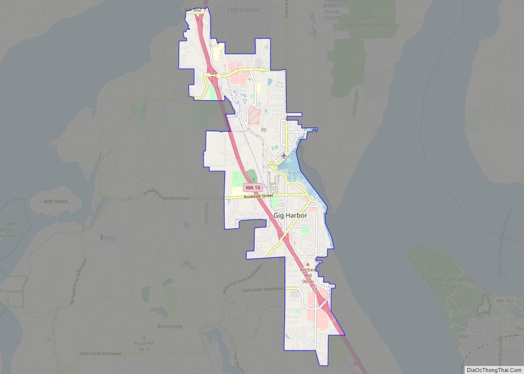 Map of Gig Harbor city