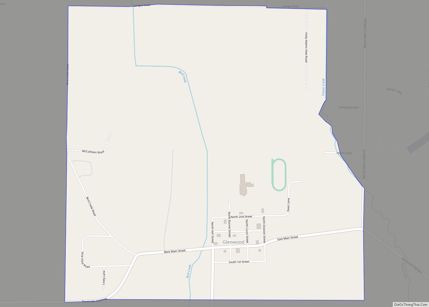 Map of Glenwood CDP, Washington