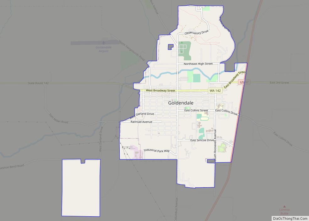 Map of Goldendale city
