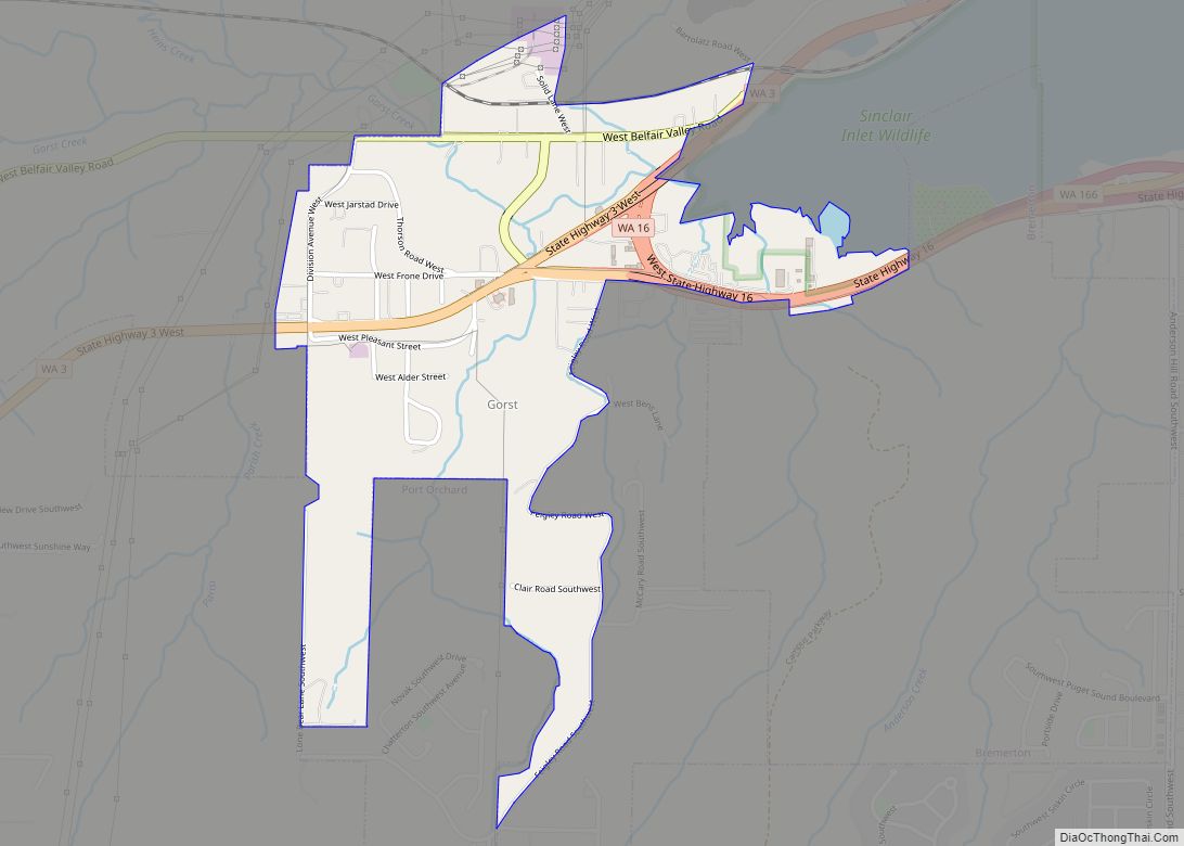 Map of Gorst CDP