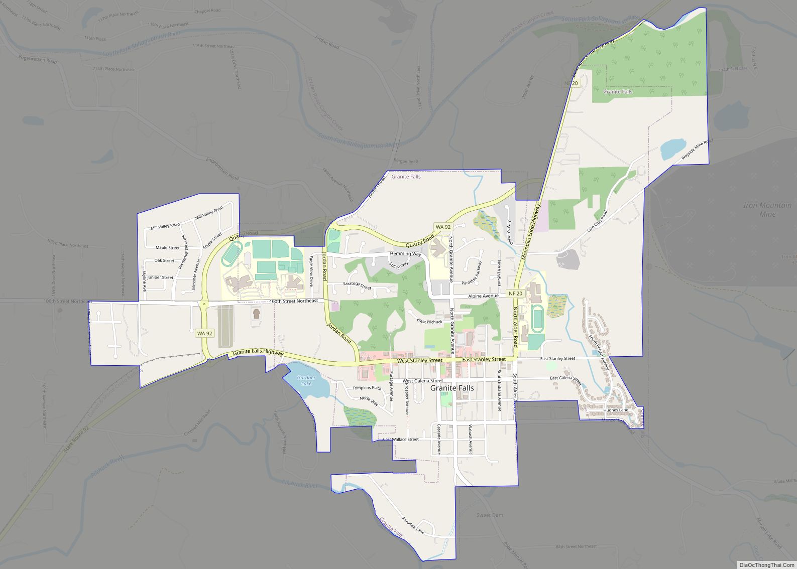 Map of Granite Falls city, Washington