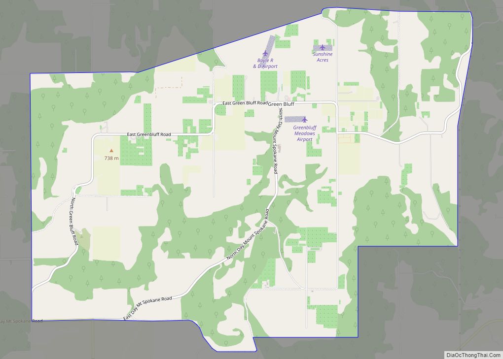 Map of Green Bluff CDP