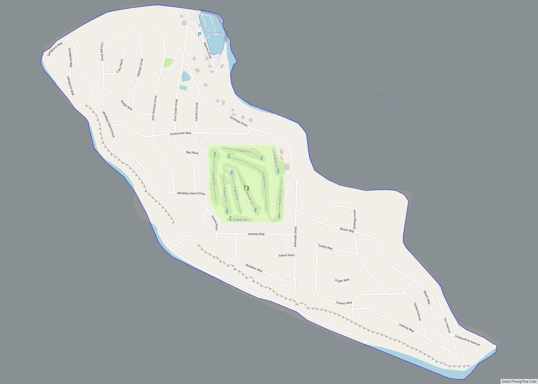 Map of Hat Island CDP