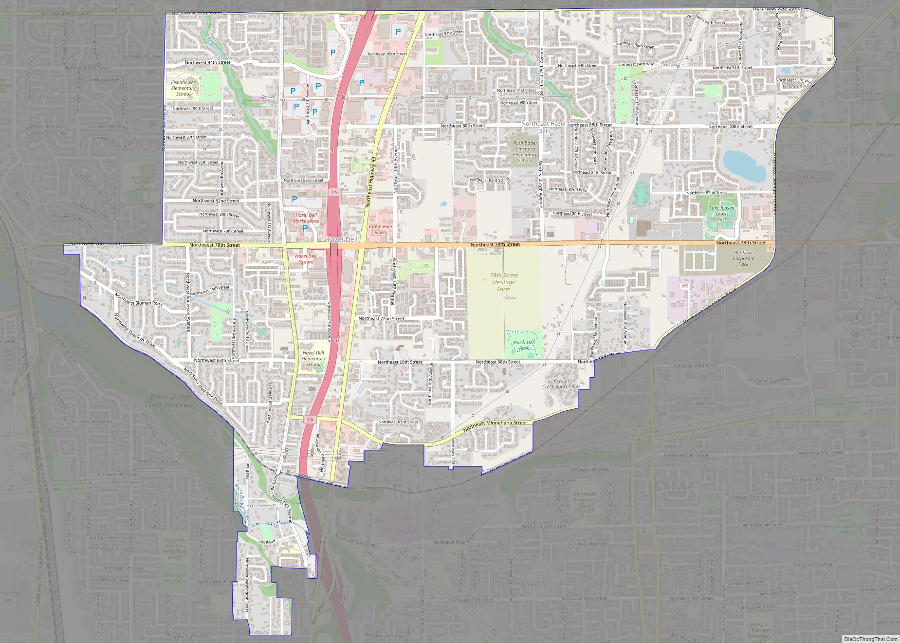 Map of Hazel Dell CDP