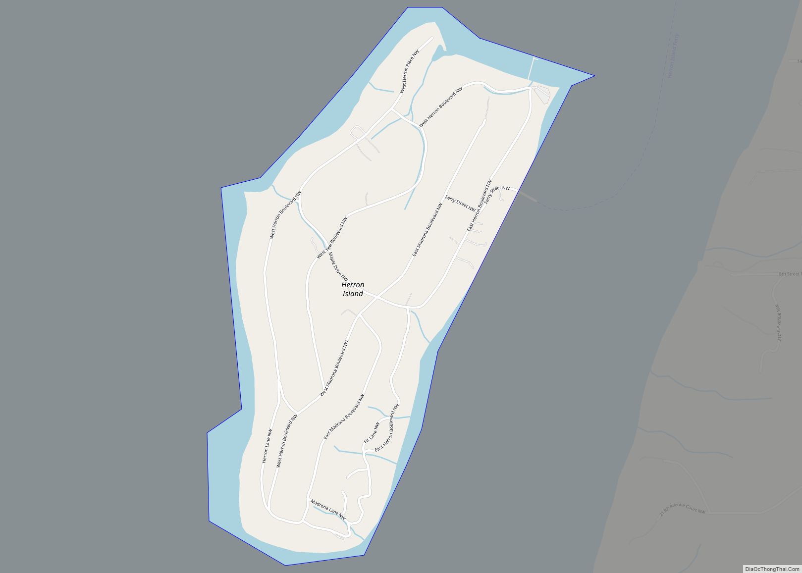 Map of Herron Island CDP