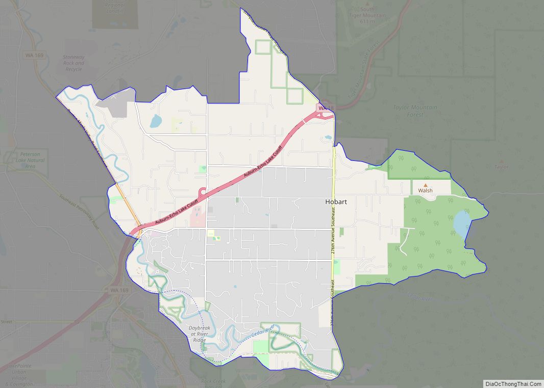 Map of Hobart CDP, Washington