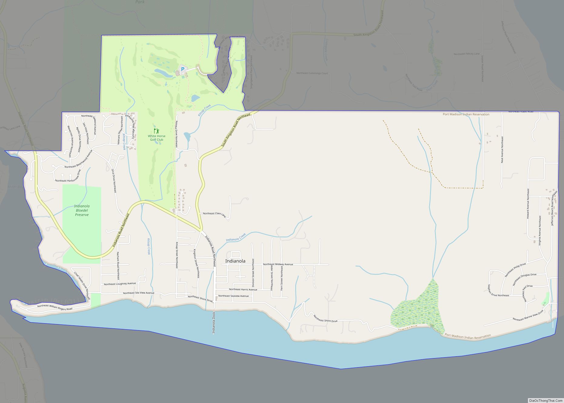 Map of Indianola CDP, Washington
