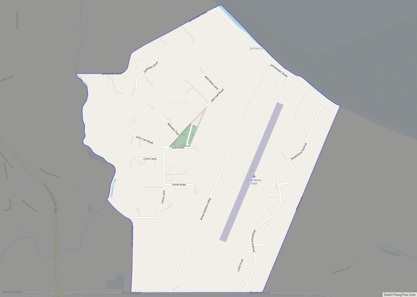 Map of Jamestown CDP, Washington