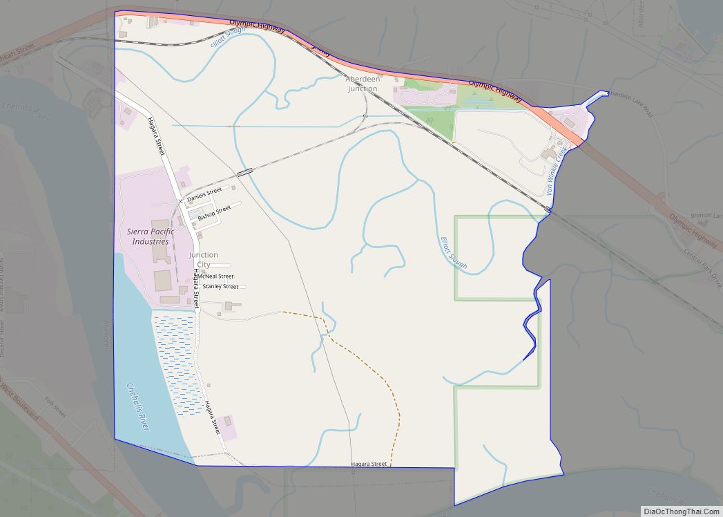 Map of Junction City CDP, Washington