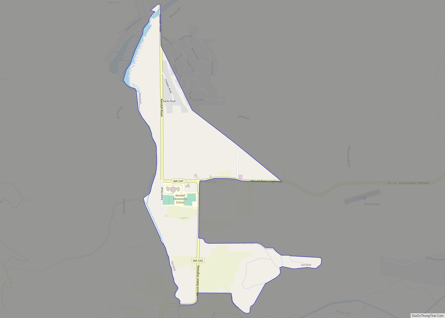 Map of Kendall CDP, Washington