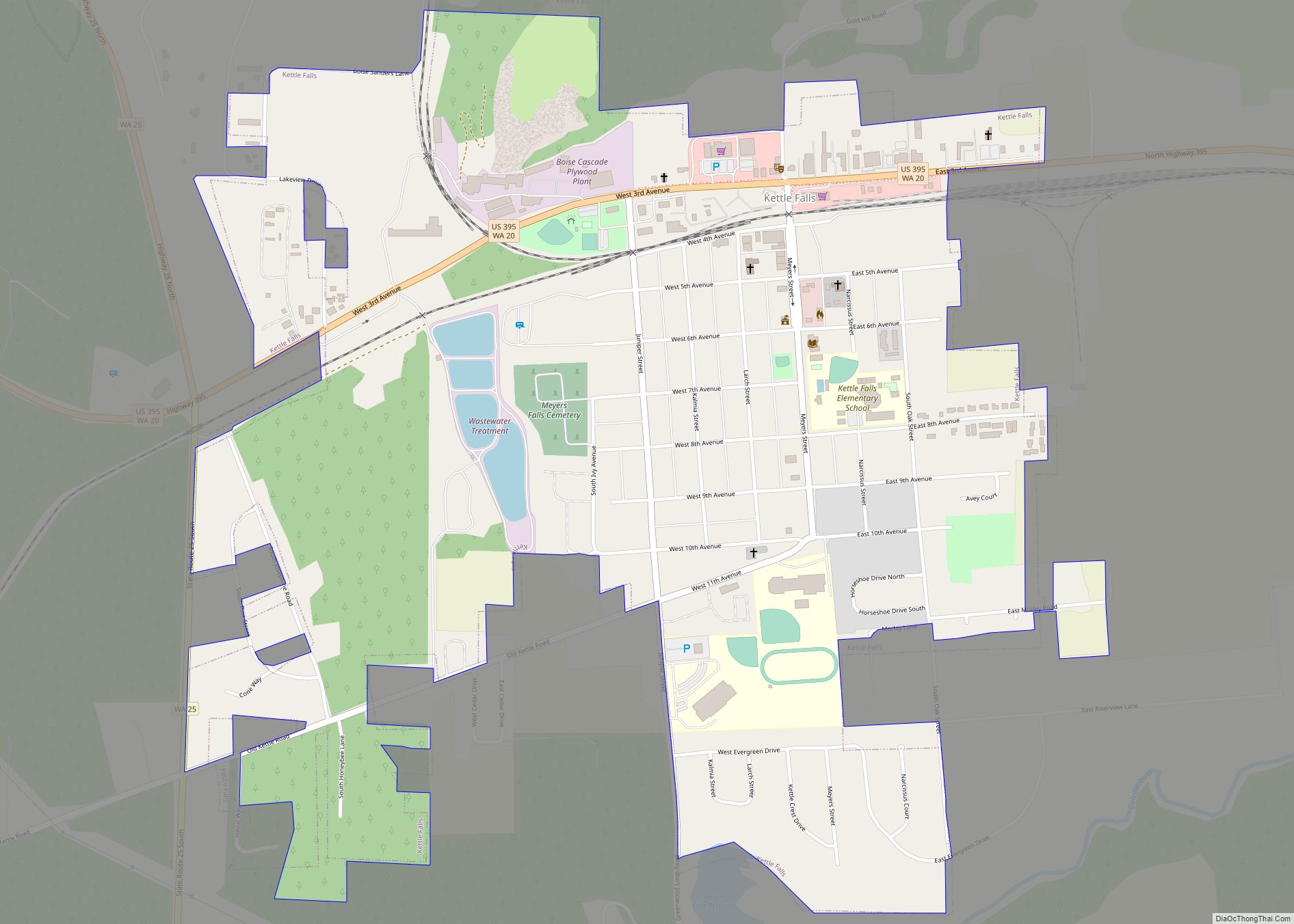 Map of Kettle Falls city
