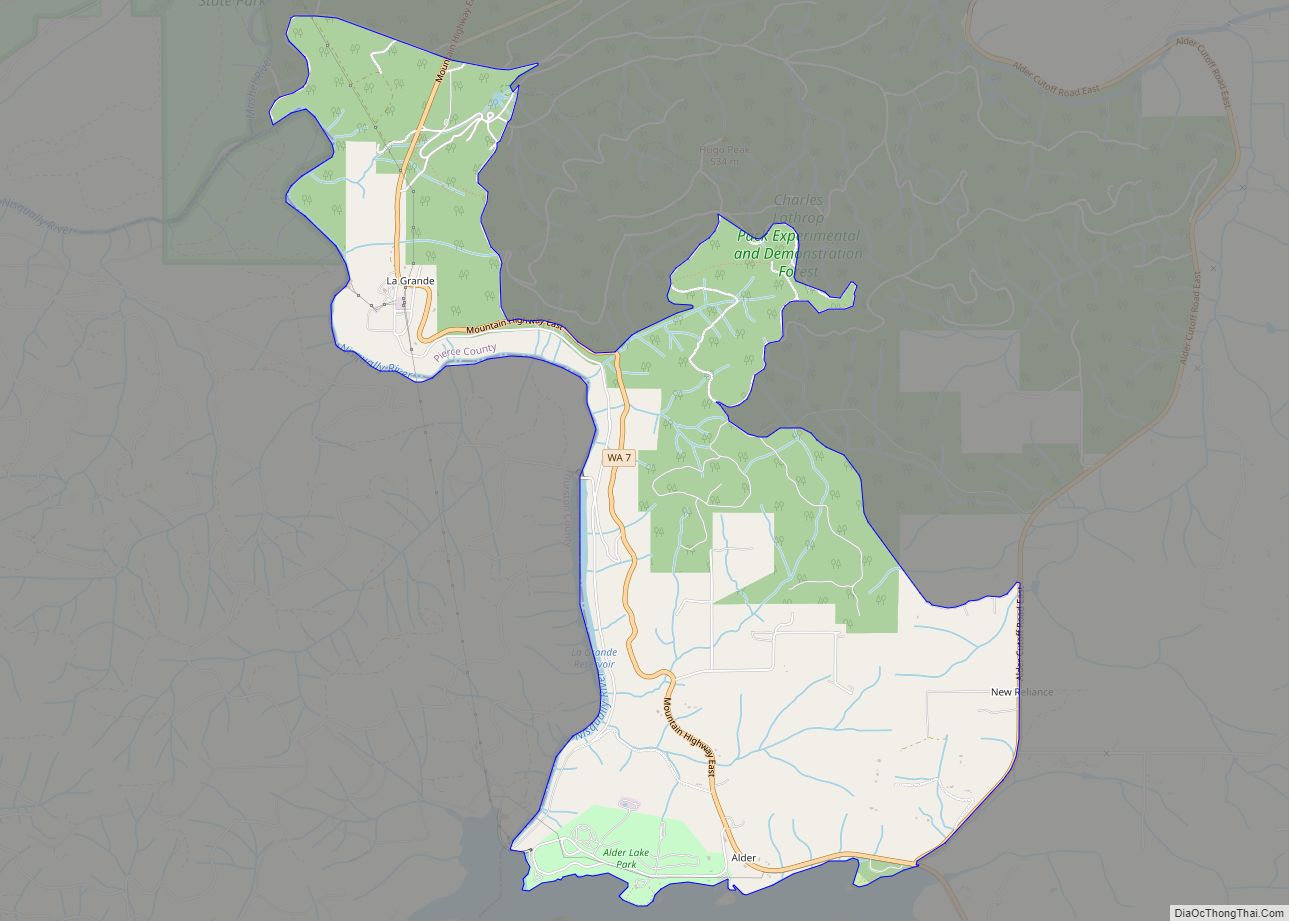 Map of La Grande CDP, Washington