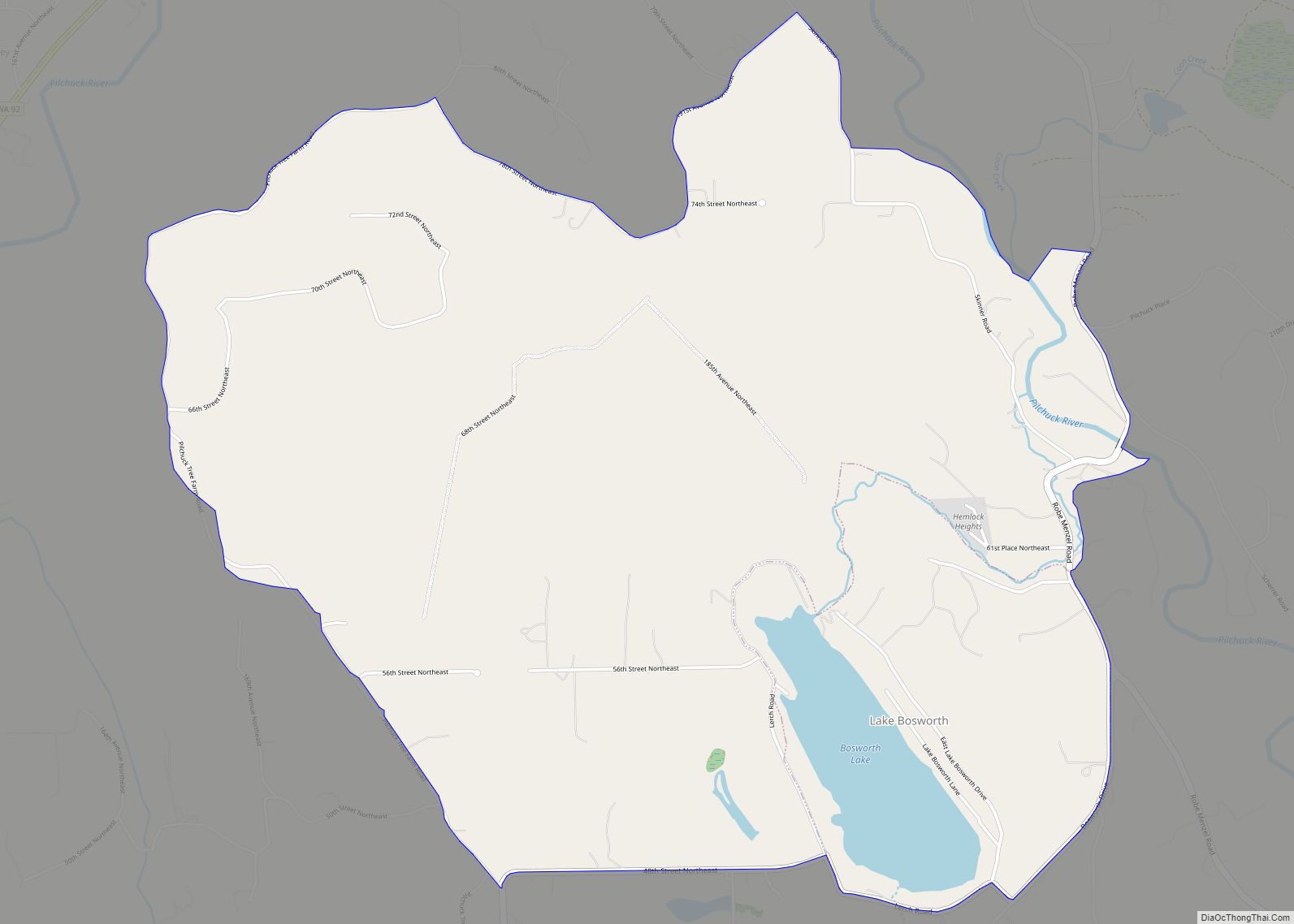 Map of Lake Bosworth CDP