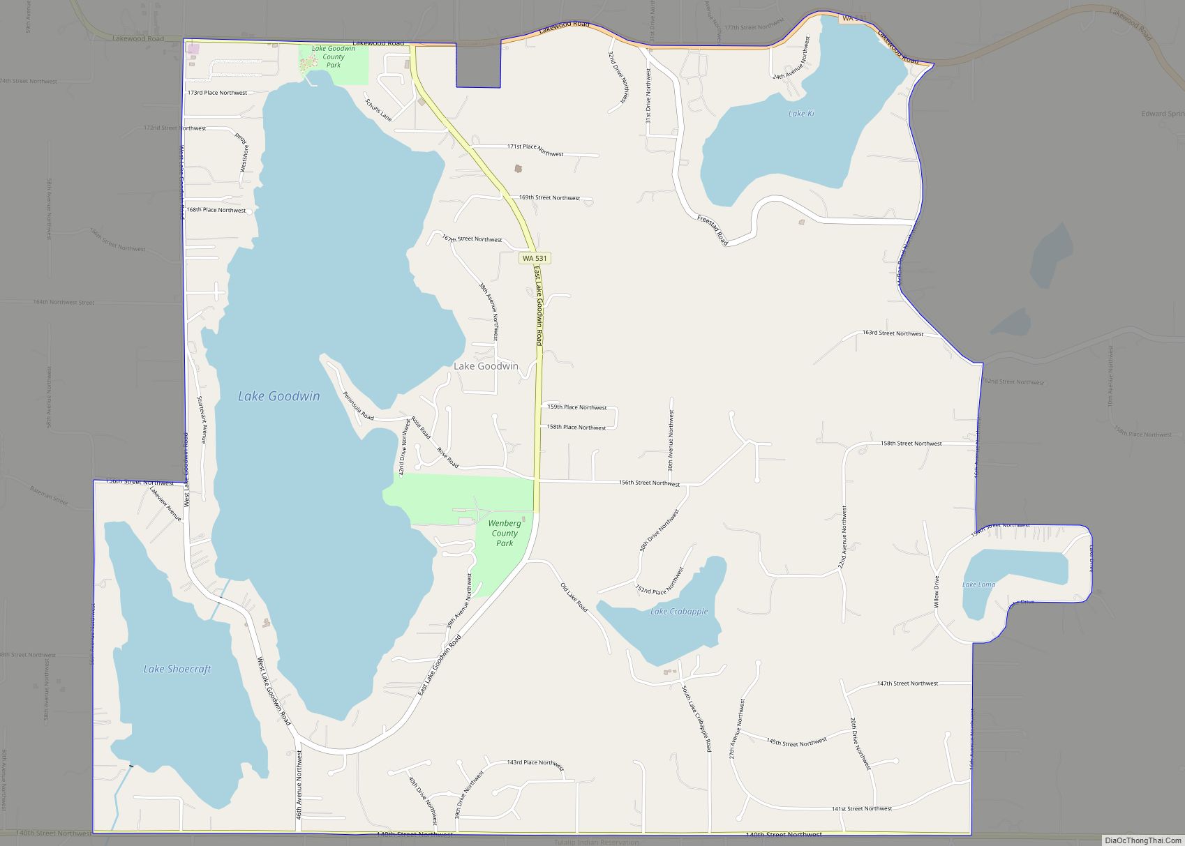 Map of Lake Goodwin CDP