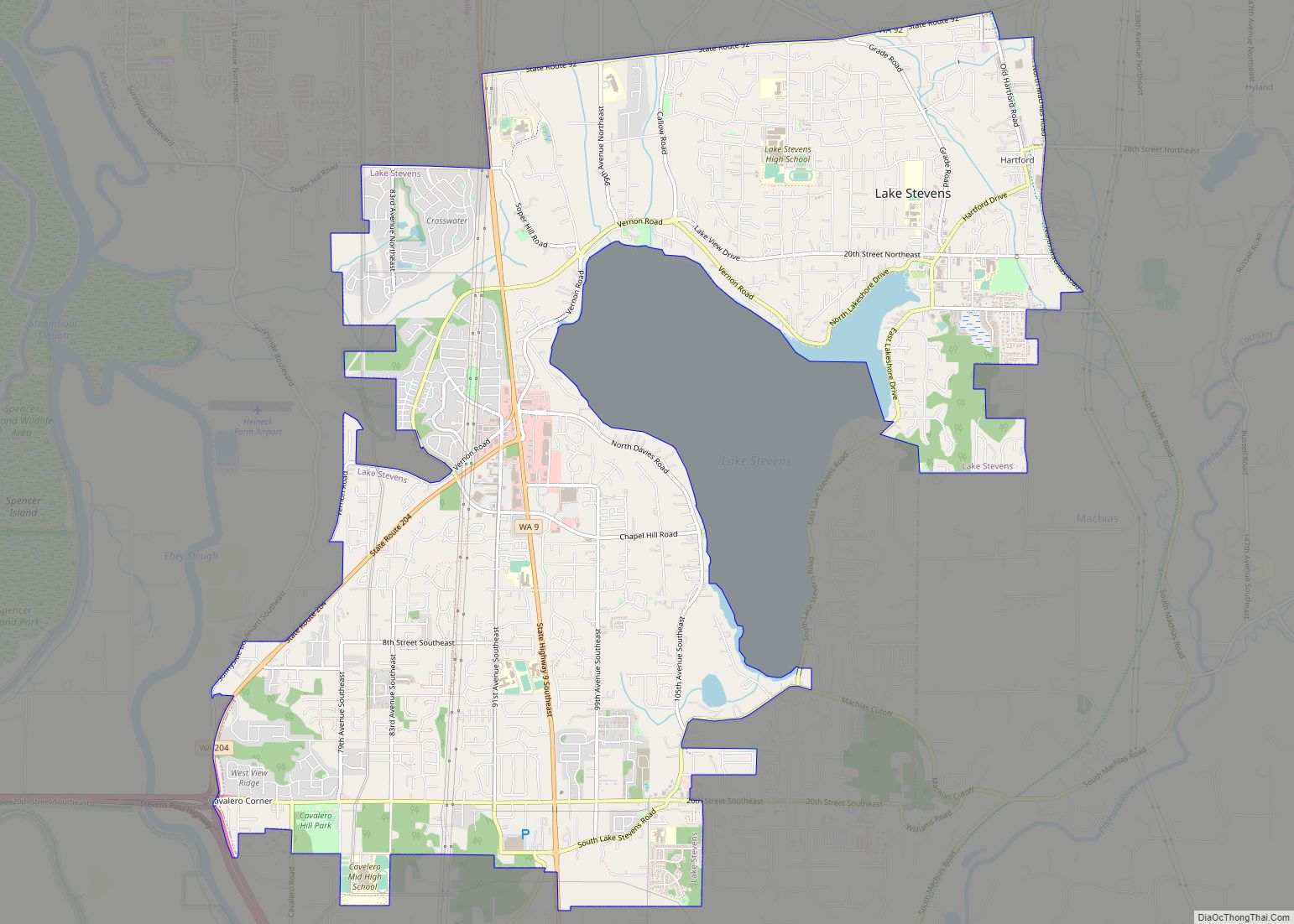 Map of Lake Stevens city