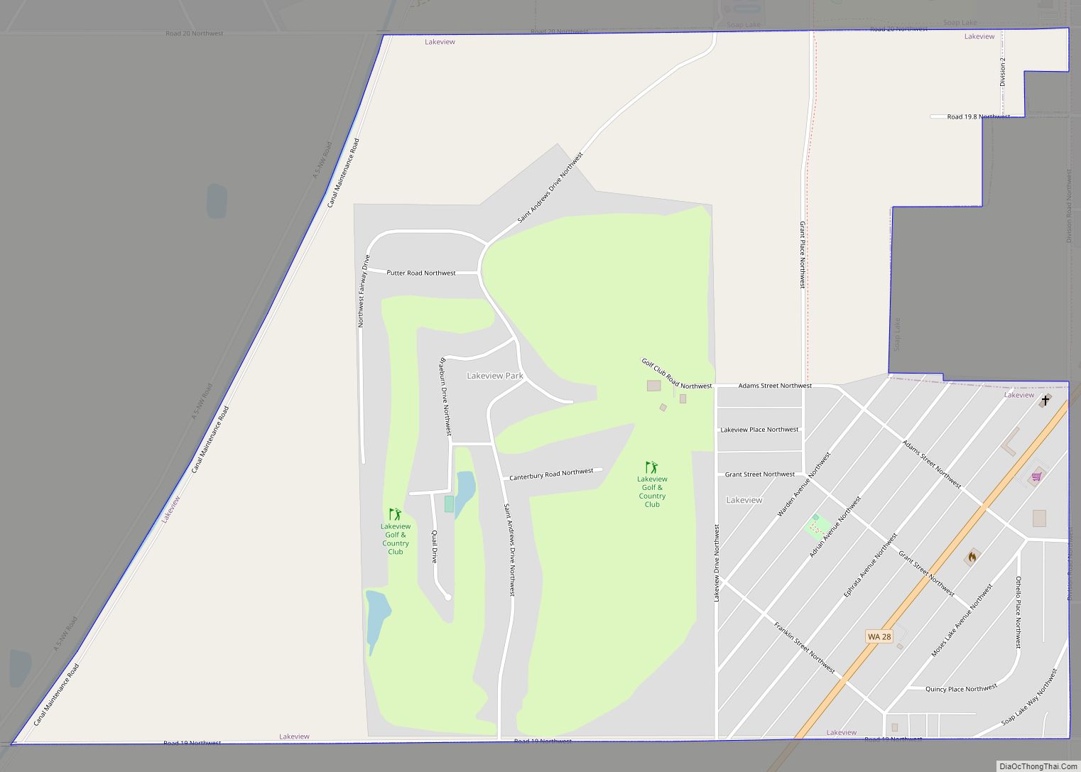 Map of Lakeview CDP, Washington