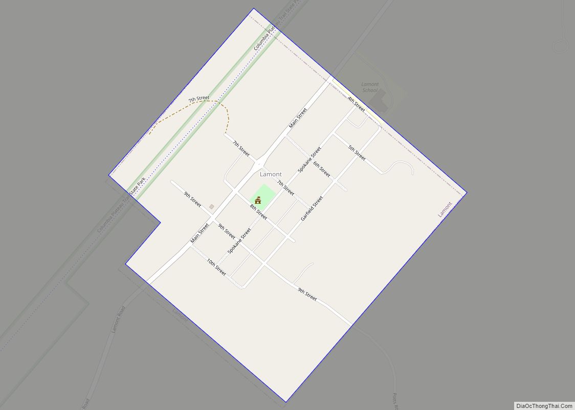 Map of Lamont town, Washington