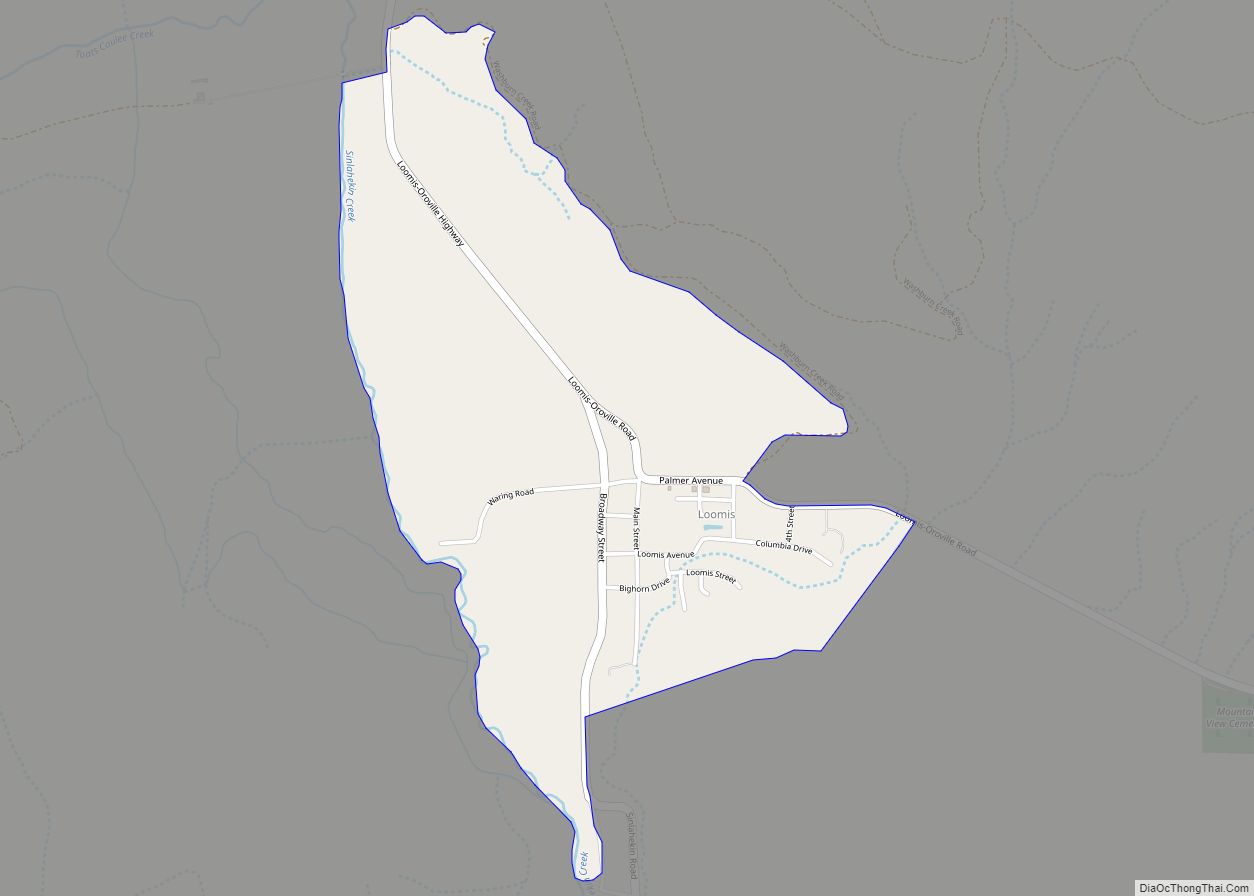 Map of Loomis CDP, Washington
