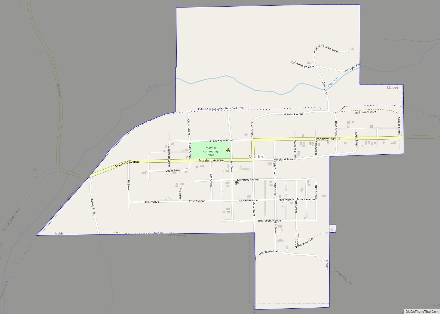 Map of Malden town, Washington