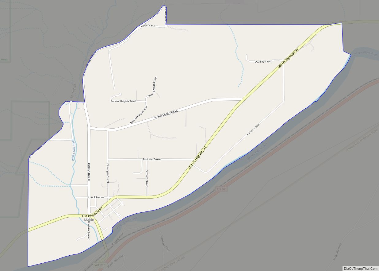 Map of Malott CDP