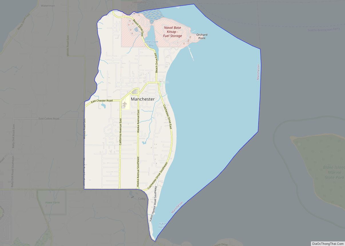 Map of Manchester CDP, Washington