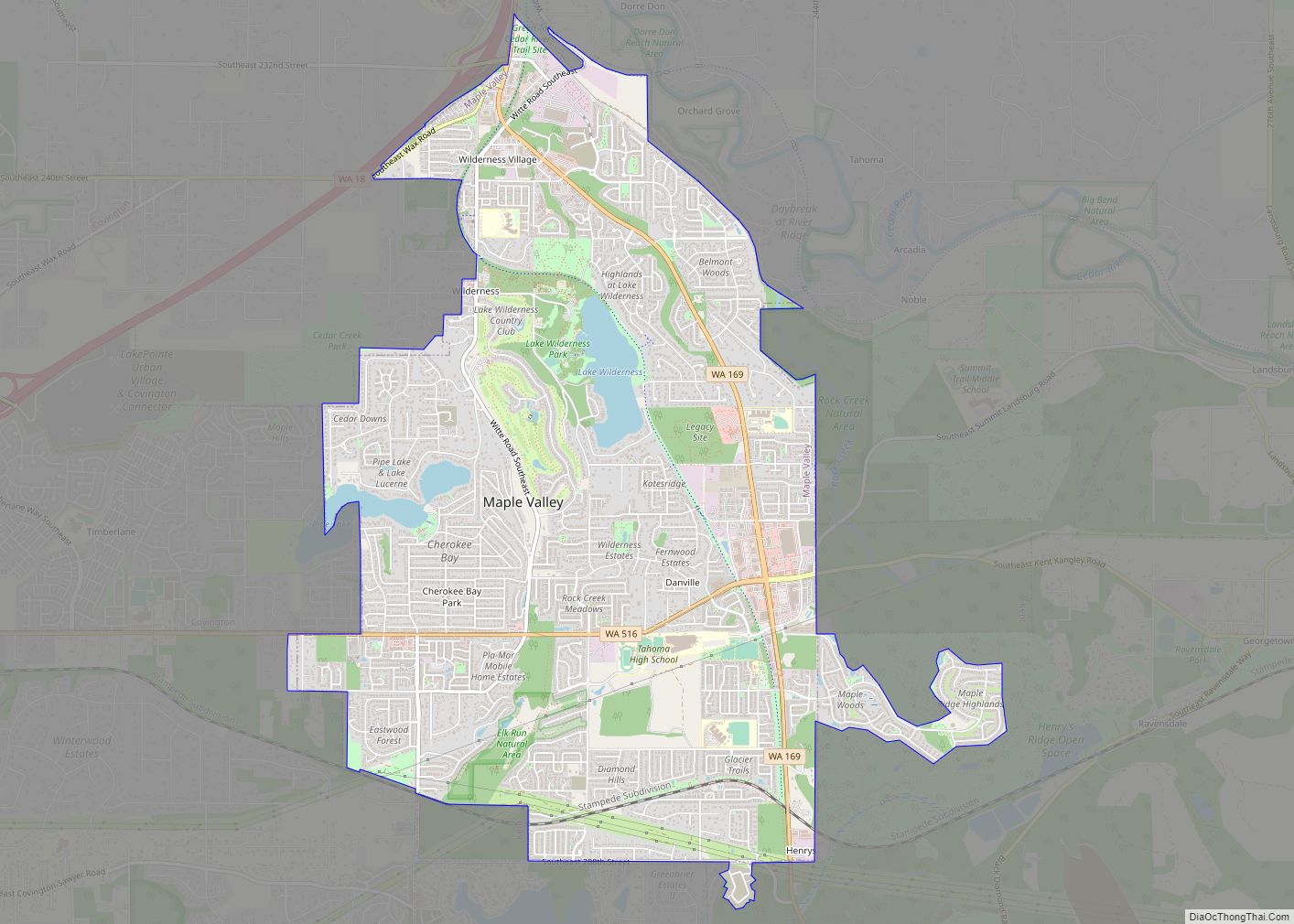 Map of Maple Valley city