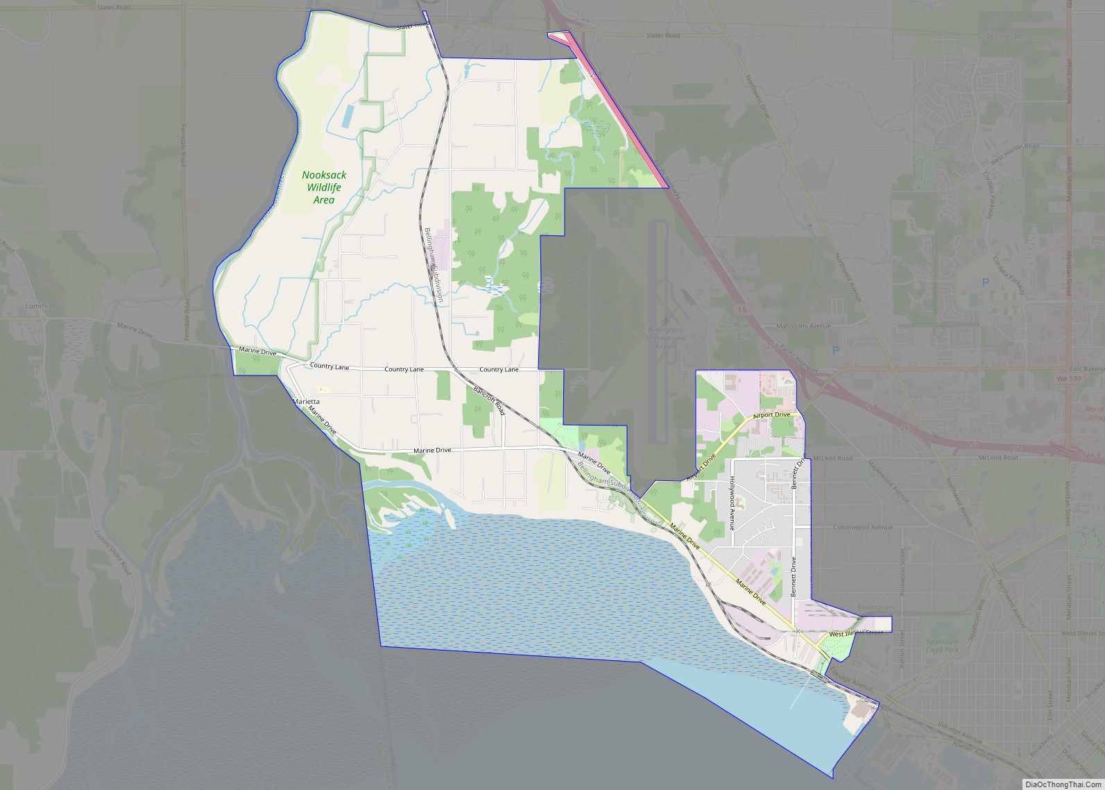 Map of Marietta-Alderwood CDP