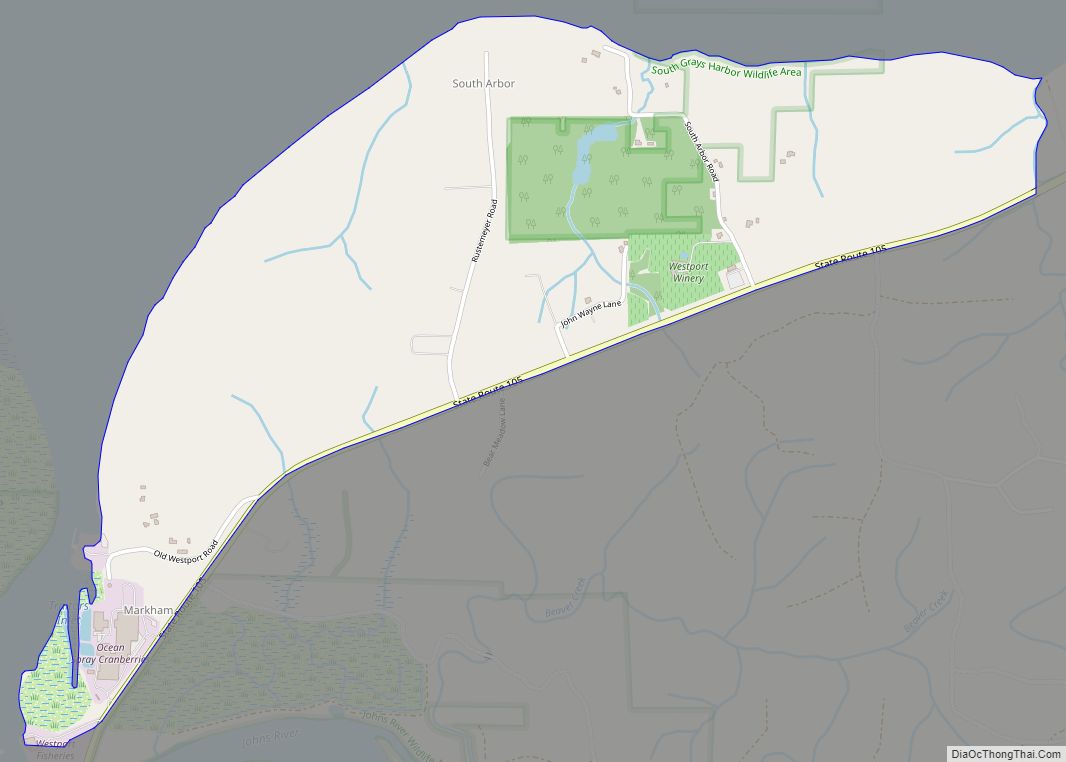 Map of Markham CDP, Washington
