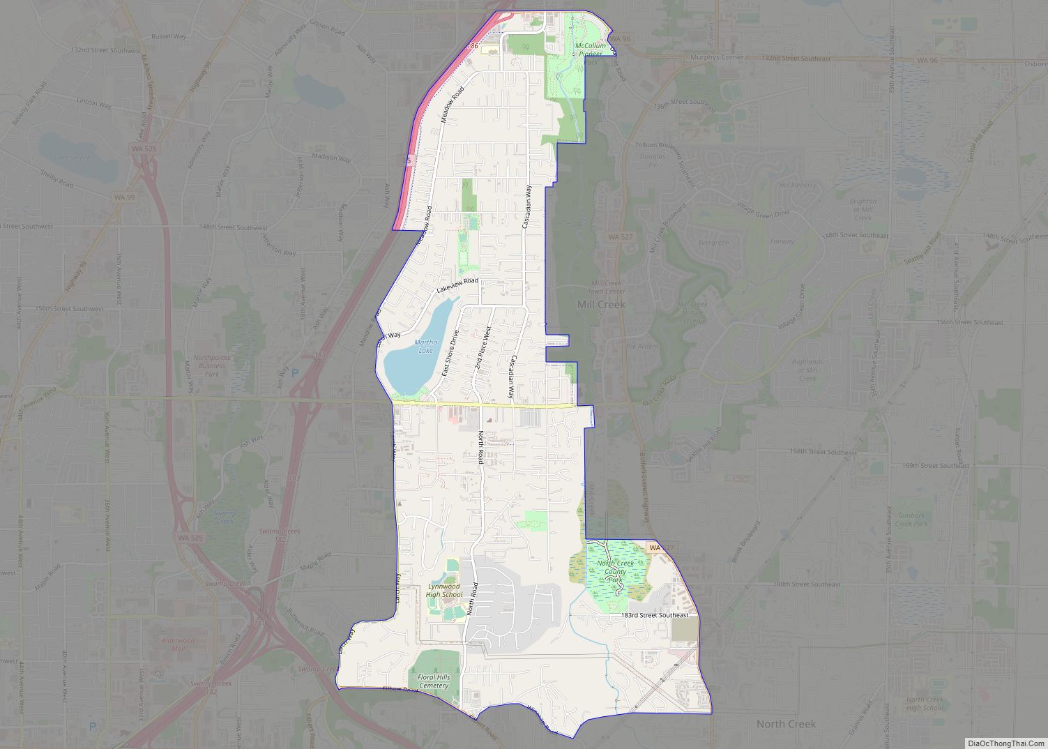 Map of Martha Lake CDP