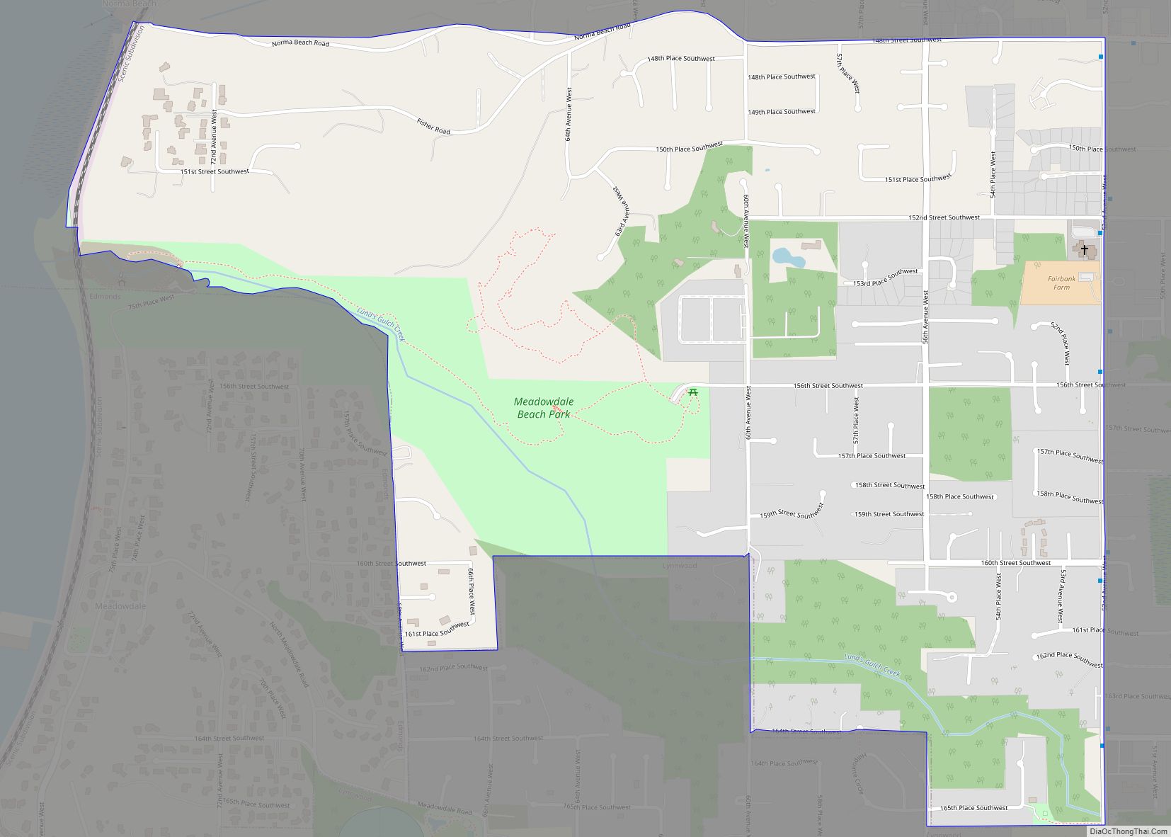 Map of Meadowdale CDP