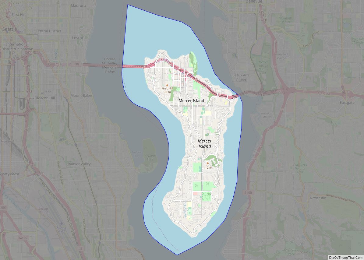 Map of Mercer Island city