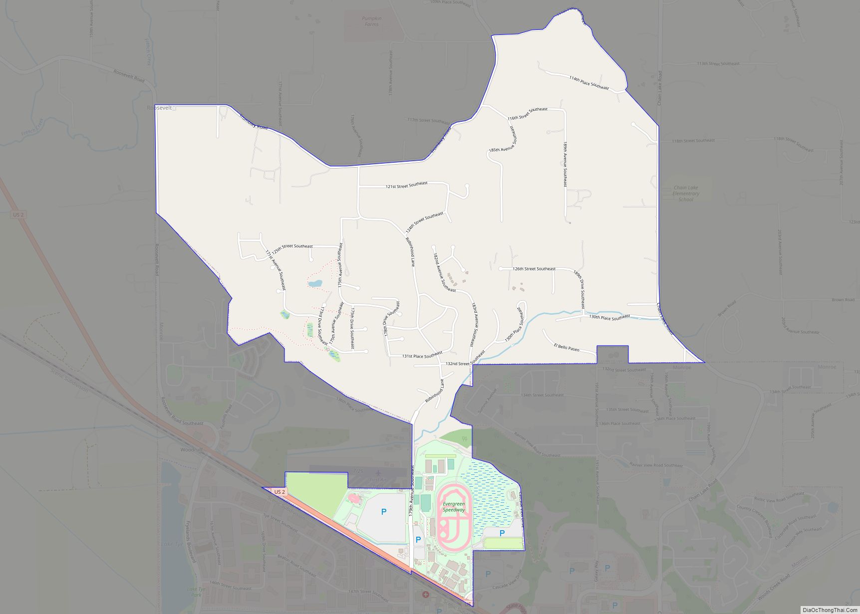 Map of Monroe North CDP