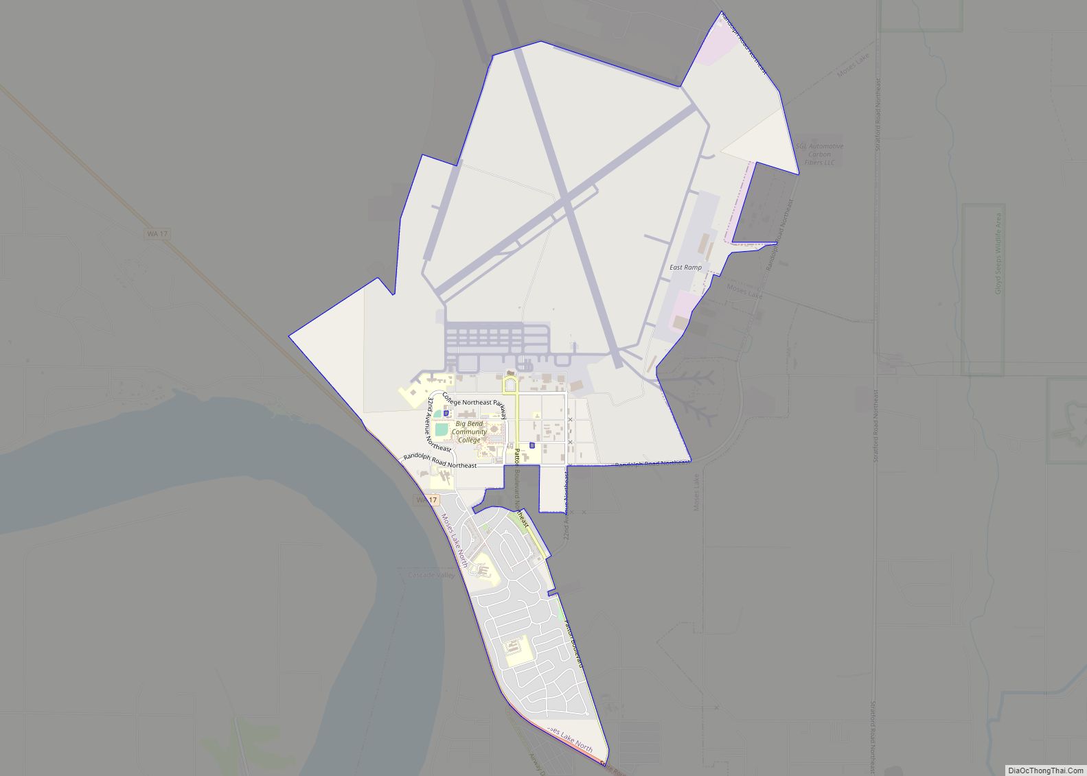 Map of Moses Lake North CDP